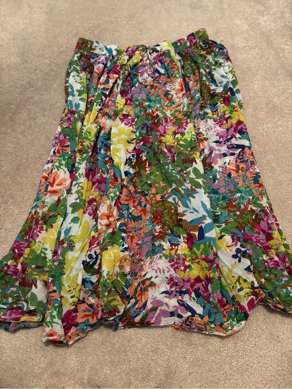 BocaBay Women’s XXL 100% Cotton A-Line Vibrant Floral Multicolor Circle Skirt